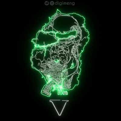 I made a neon Los Santos line art. [OC]