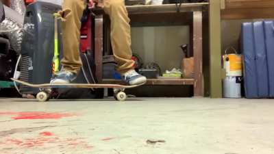Landing a trick for the first time