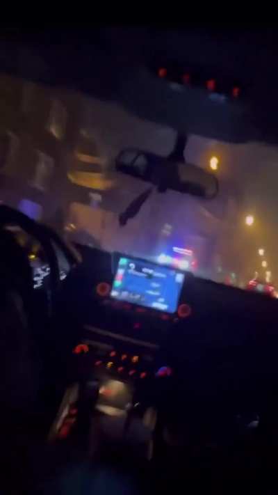 Crashed straight into a cop car…