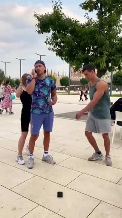 He didn't realize that they removed table and chair I mean what the fuck !!