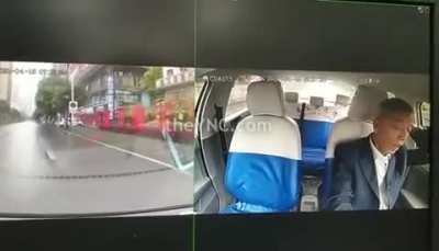Sleepy driver gets woken up by his airbag.
