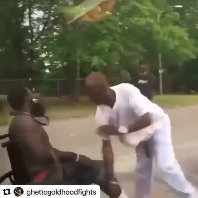 Got ass kick by a guy in a wheelchair