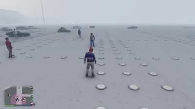 Playing Curling with friends at the airport