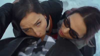 It's Never Too Cold for The Girls to Share Cum!