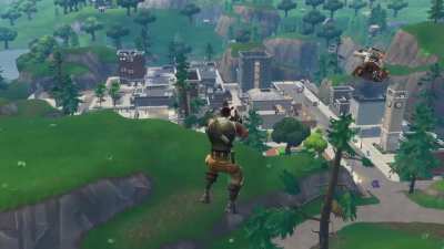 Nothing stops the no skins from default dancing, not even gravity. [LOUD]