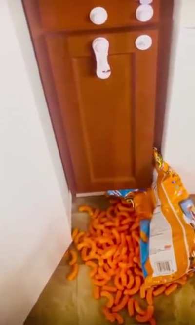 The cutest Cheeto bandit there ever was