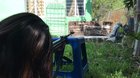 My cousin fired an air rifle for the first time today