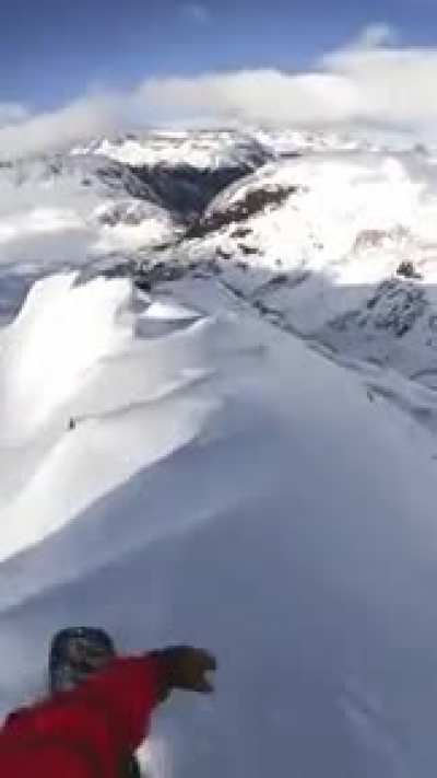 Snowboarding along this ridge...