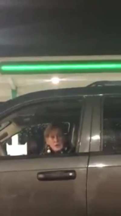 Concerned lady addresses the car music