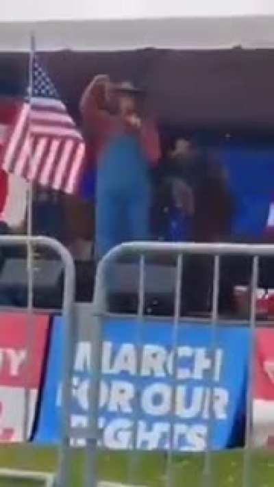 Sacha Baron Cohen gets racists to do a racist singalong at rightwing event (after secretly hiring their security for them, so he could continue singing, while actual organisers were held back) | more info in comments.