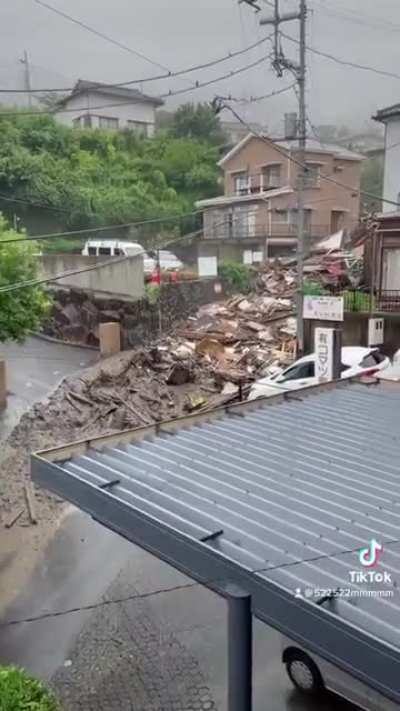Mudslide hit Japan today.
