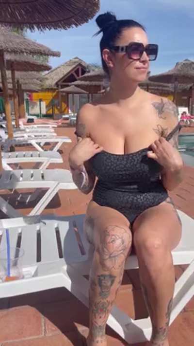 By the pool
