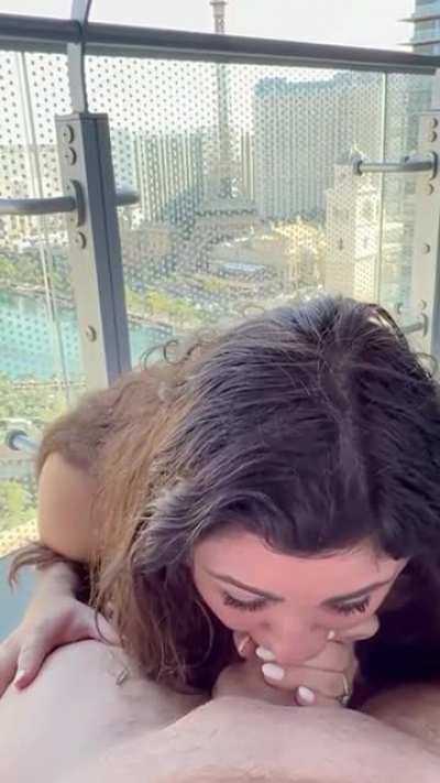 Balcony Blowjob