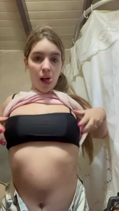 I just couldn't resist getting my tits out... wish you were here with me
