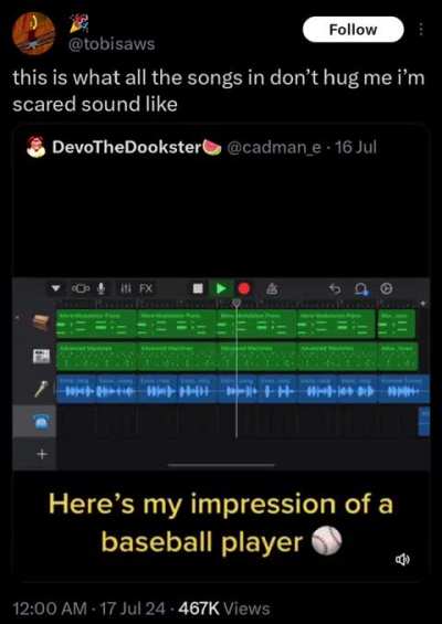 your hug me is: damn scared