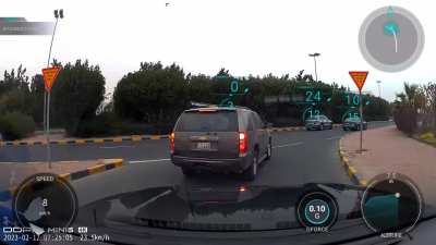 unfortunately today I was the idiot? I could've sworn she drove off, unfortunately at the last second she stopped while I was looking for oncoming traffic