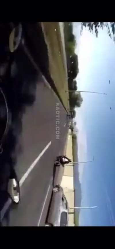 A recipe for disaster. A speeding motorbike and a pedestrian jaywalking while texting. I don’t know the condition of these people. Holy shit! (Sorry it’s sideways. I can’t get it to compress the right way)