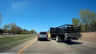 He wanted to do road-raging, immediately regretted it!