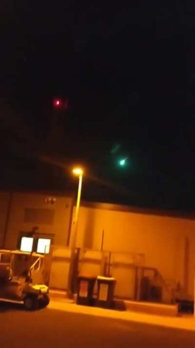 A green meteor off the coast of Australia