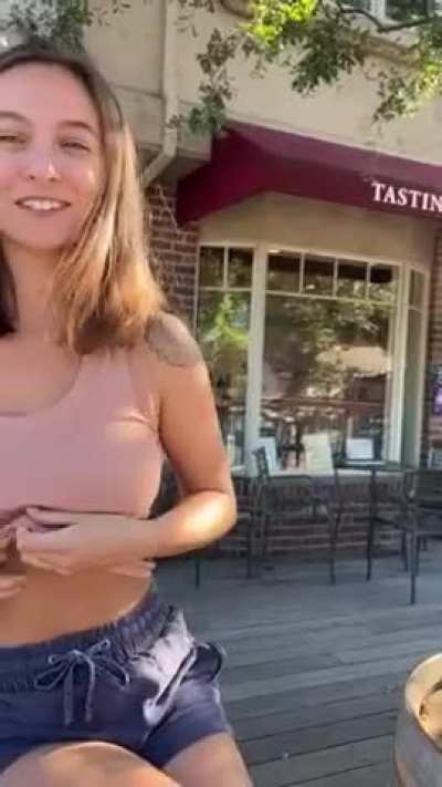 it only takes one glass of wine before my tits are out