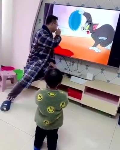 Dad showing off his magic skills
