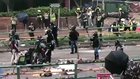Hong Kong Police slided a protester on the floor and stepped on his head.