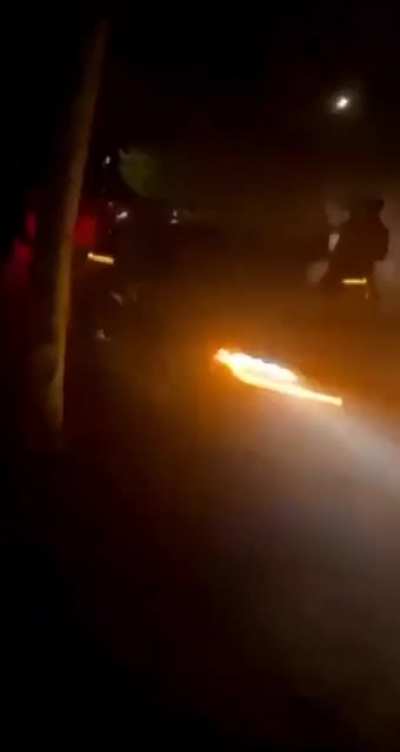 Kid crashes a brand new stock supra trying to show off at a car meet. Kid had told everyone it was his car, it was a loaned dealership car. Don’t be this kid 😬