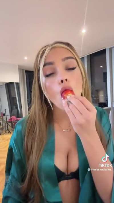 One of her five a day, covered in cum