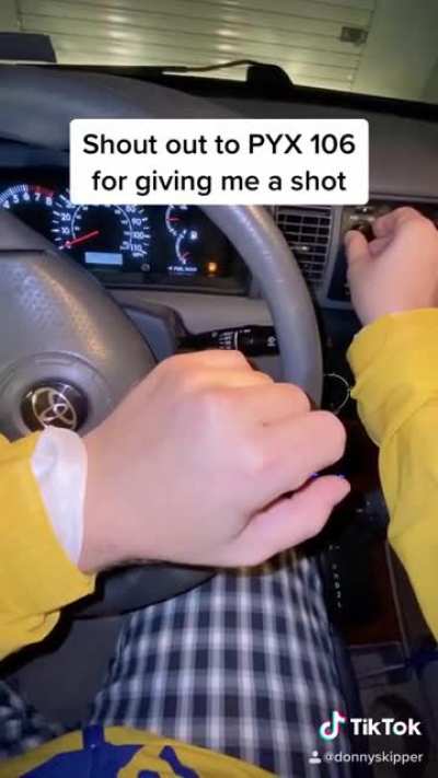 This TikToker hearing their song on the radio for the first time...