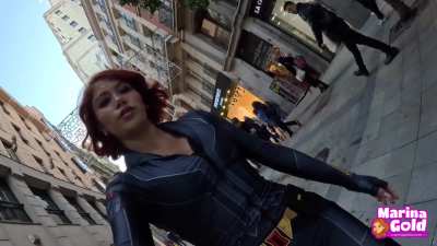 Marina Gold - Black Widow Cumwalk!!