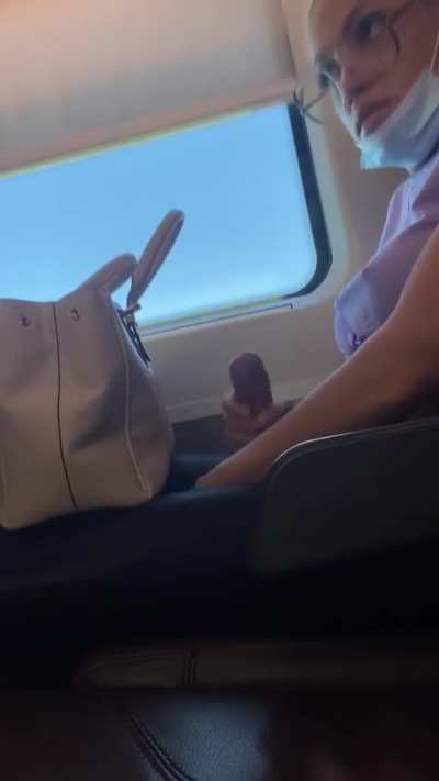 Jerking on public train!