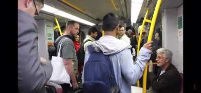 People had enough of this preacher on the train