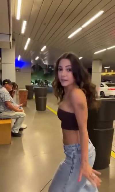 A little dancing at the airport.