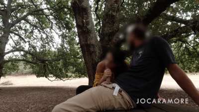 Sneaky blowjob in the public park. Lucky for us it wasn't busy...
