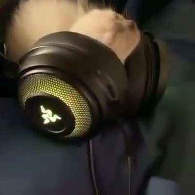Vibe cat, but with headphones