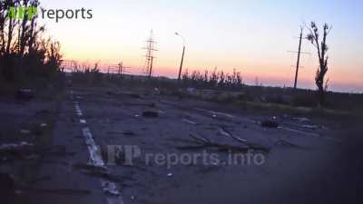 Camera captures a bit of evening skirmishing between Ukrainian and Separatist positions across the lines - 2015
