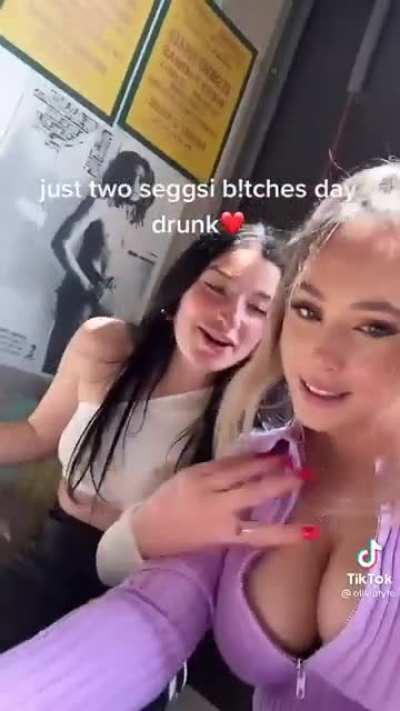 Lesbian titty groping
