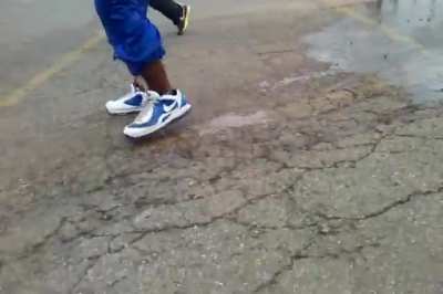 WDGW jumping into a puddle?