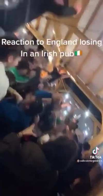 Reaction to England losing in an Irish pub