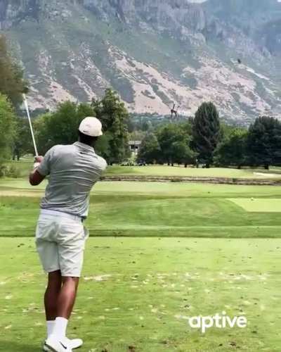 Getting a shot of a pro golfer with a drone- Tony Finau