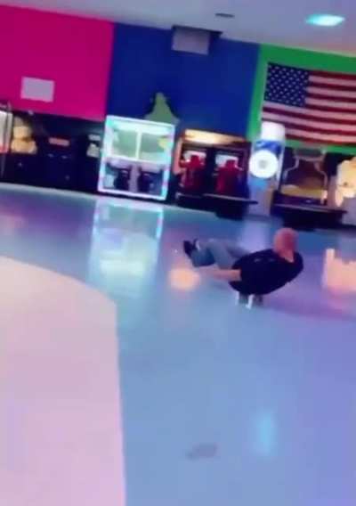 why is he takes off his roll skate?