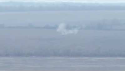 Solo Leopard 1A5 is targeted by artillery and abandoned by crew. Kupiansk front, November 2023.