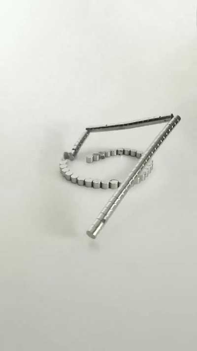 Magnetic chain reaction in slow motion.