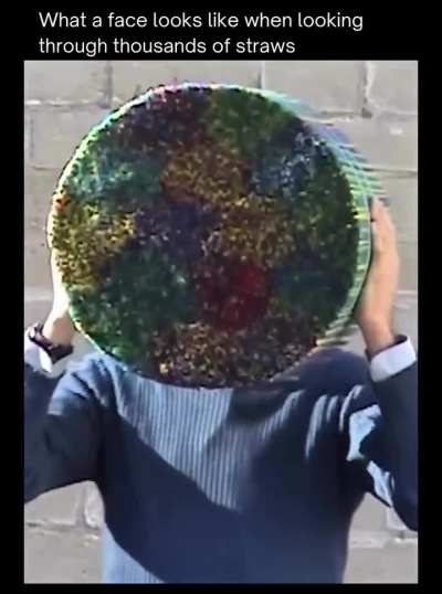 What a face looks like when looking through thousands of straws