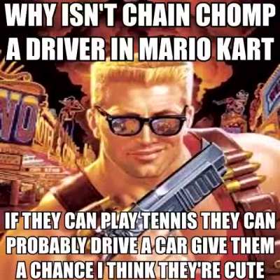 They need to put him on mario kart caw caw