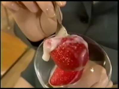 Cum eating Teacher snacks on strawberries [MM-13]