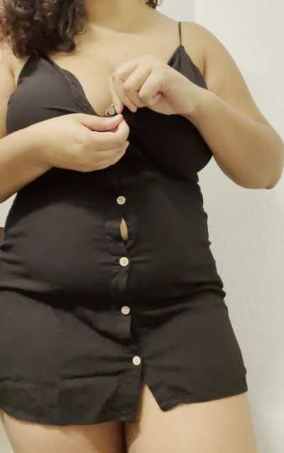 Do you like my dress? (Or my huge tits?)