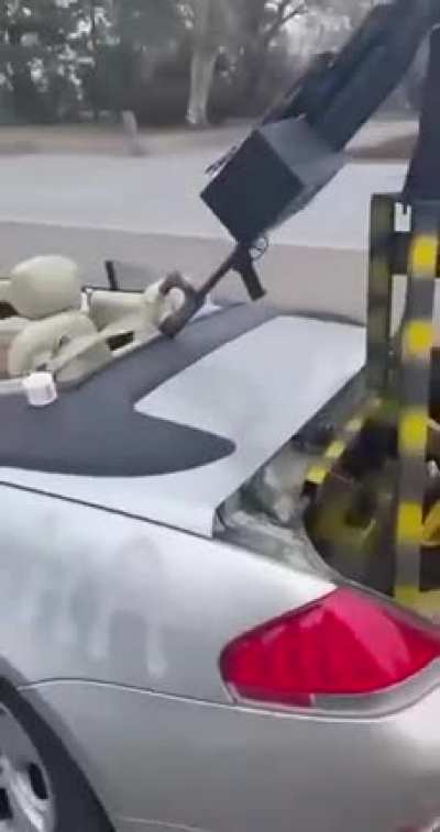 Open top BMW 6 series with a NSV 12.7x108 heavy machine gun mounted?