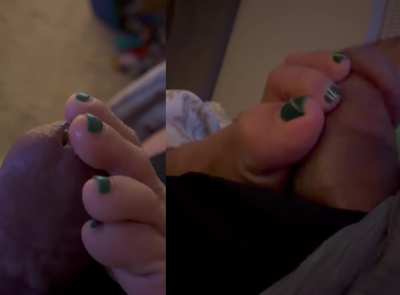 Wife got a little toesie last night