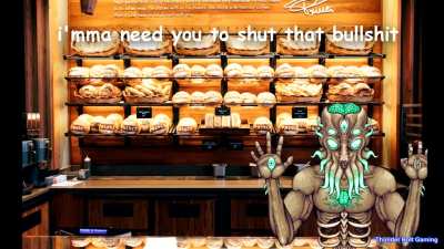 Angler goes to the bread store